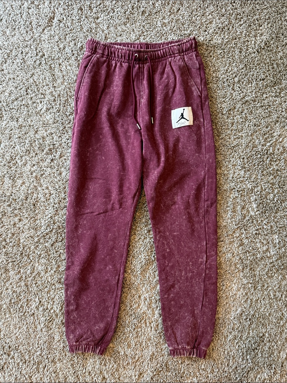 Air Jordan Flight Fleece Washed Trousers 'Cherrywood Red’
